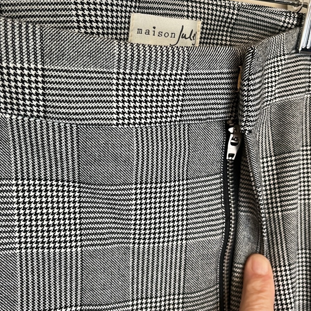 Maison Jules NWT Stardust Houndstooth Plaid Flat Front Slim Cropped Pants Sz 12 - Picture 8 of 13